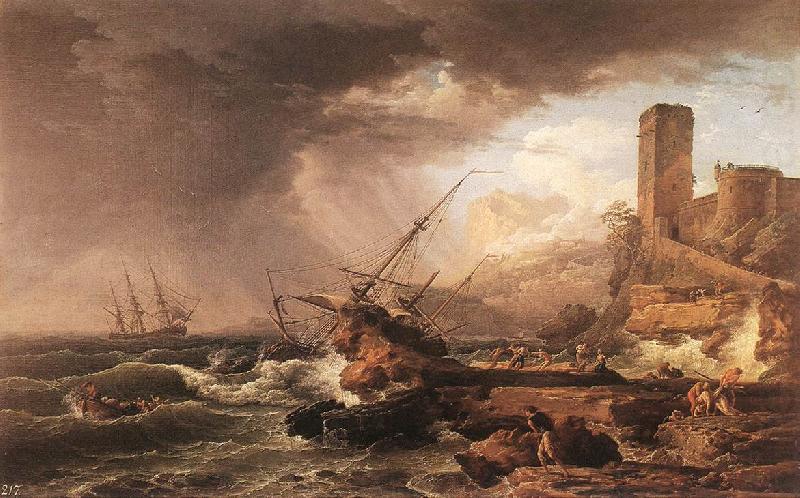 VERNET, Claude-Joseph Storm with a Shipwreck oil painting picture